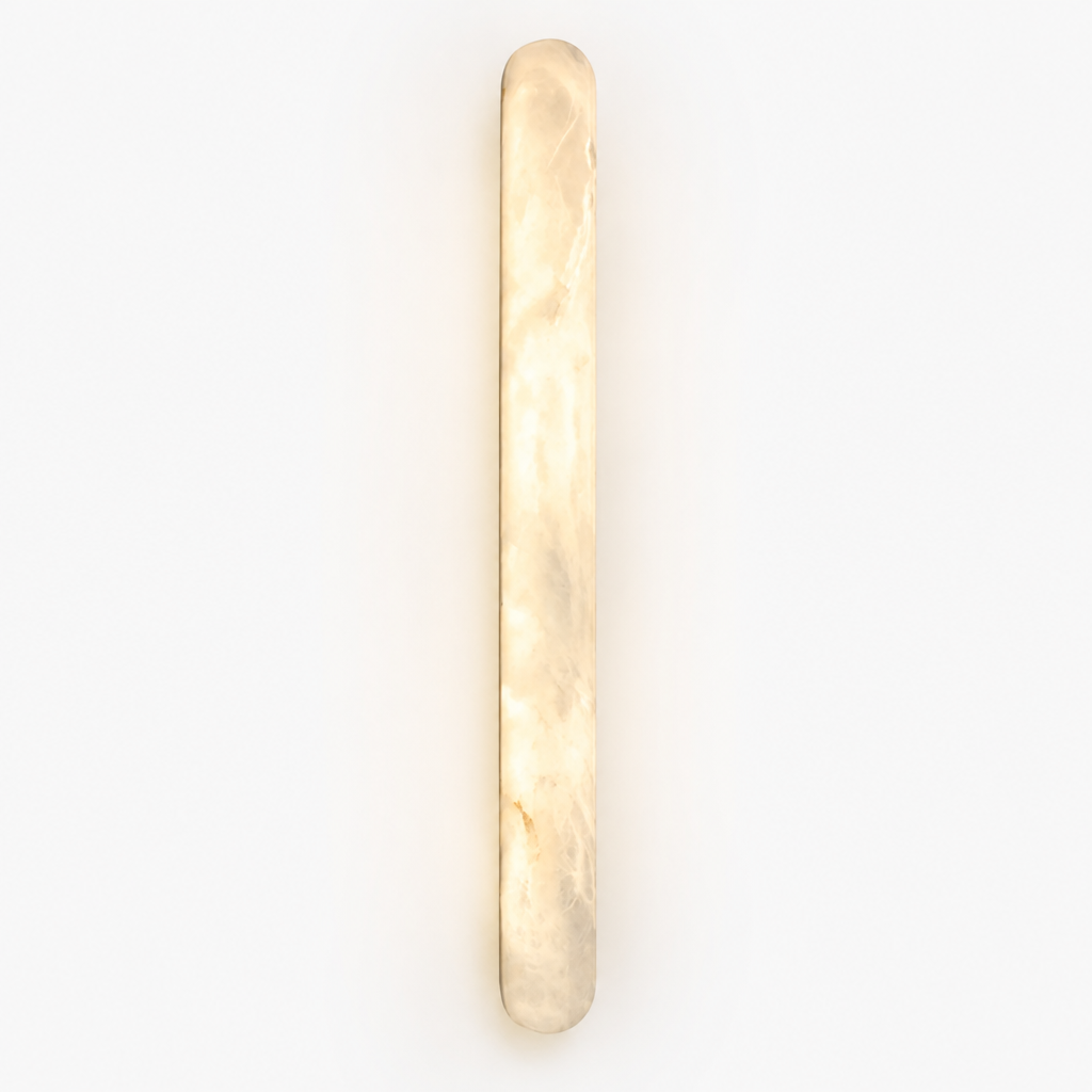 Minimalist Marble LED Long Oval Wall Sconce Vertical Column