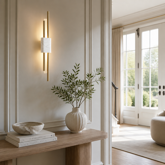 
Minimalist Marble LED Wall Sconce Horizontal Linear Bar