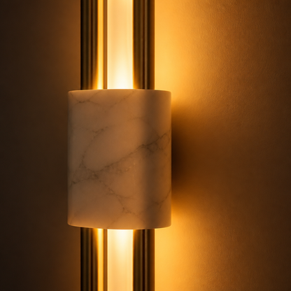 Minimalist Marble LED Wall Sconce Horizontal Linear Bar