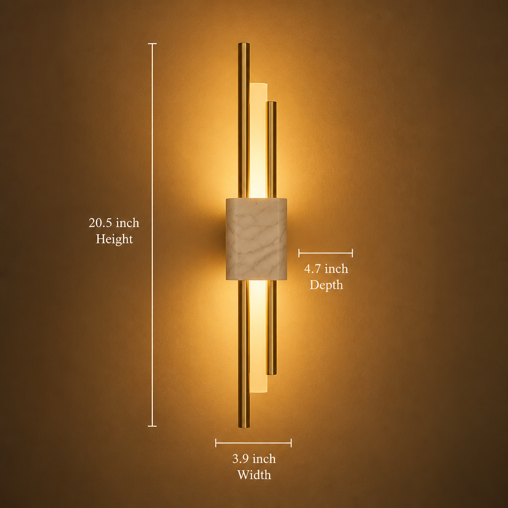 
Minimalist Marble LED Wall Sconce Horizontal Linear Bar
