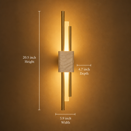 Minimalist Marble LED Wall Sconce Horizontal Linear Bar