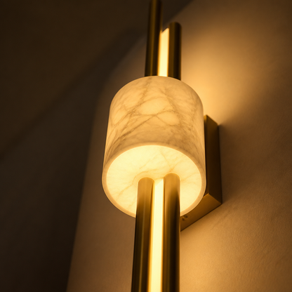 Minimalist Marble LED Wall Sconce Horizontal Linear Bar
