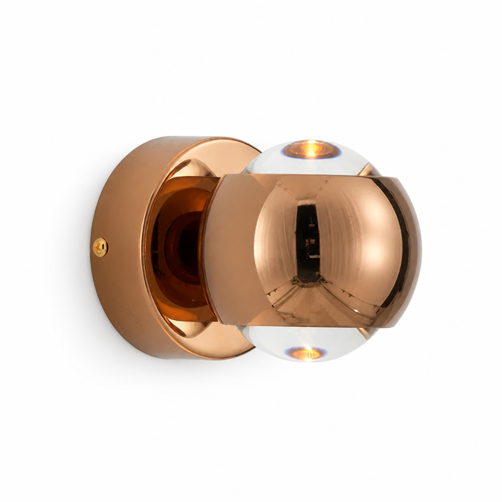 
Modern Aluminum and Crystal LED Wall Sconce with Dimming