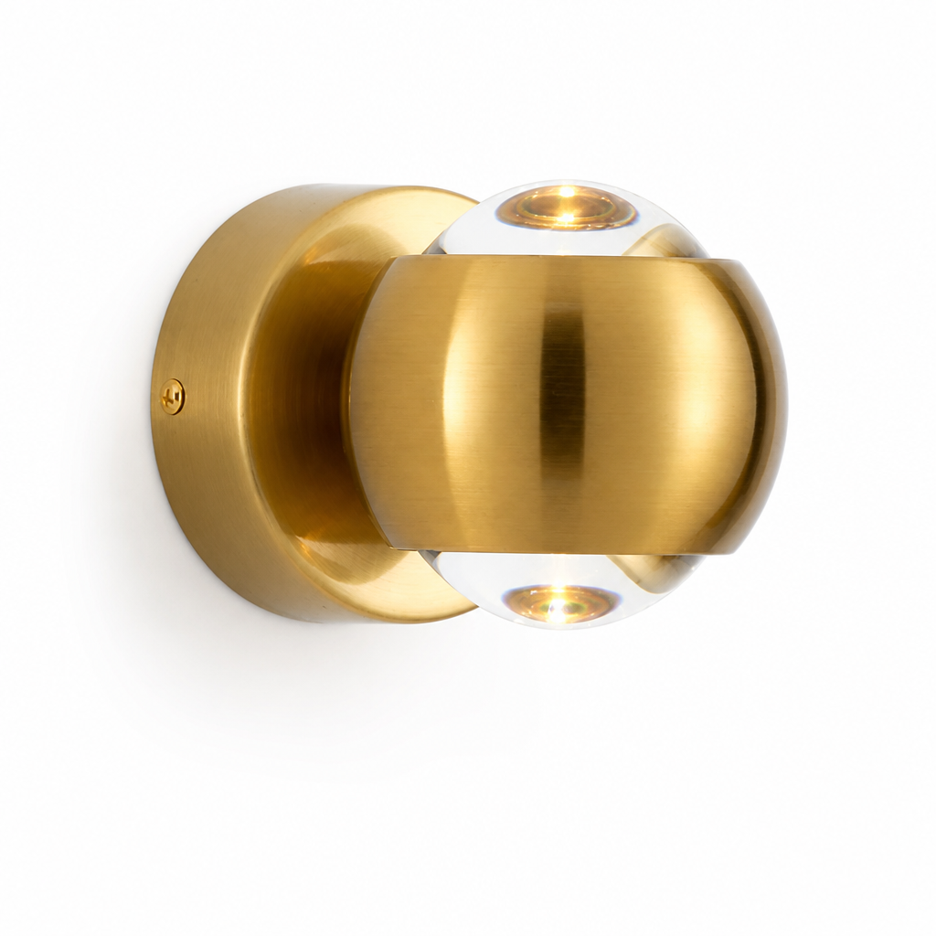 
Modern Aluminum and Crystal LED Wall Sconce with Dimming