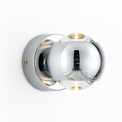 Modern Aluminum and Crystal LED Wall Sconce with Dimming