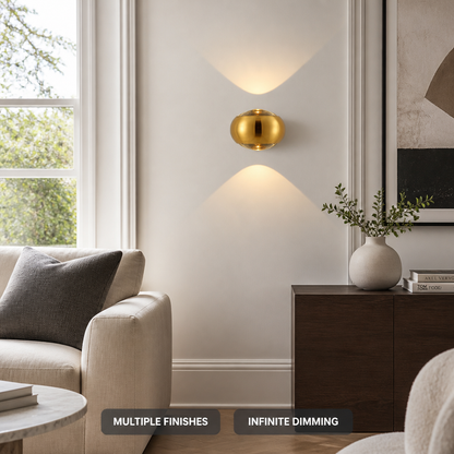 Modern Aluminum and Crystal LED Wall Sconce with Dimming
