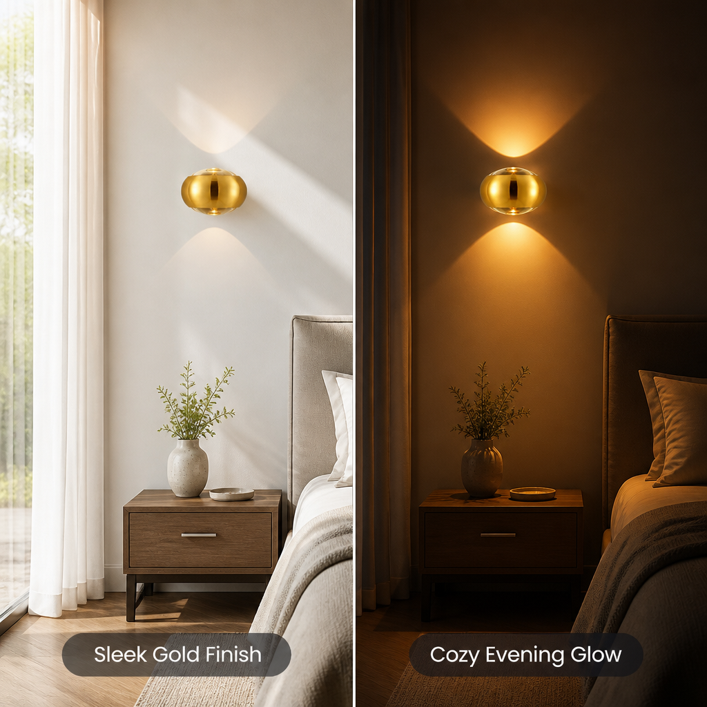 
Modern Aluminum and Crystal LED Wall Sconce with Dimming