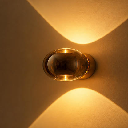 Modern Aluminum and Crystal LED Wall Sconce with Dimming