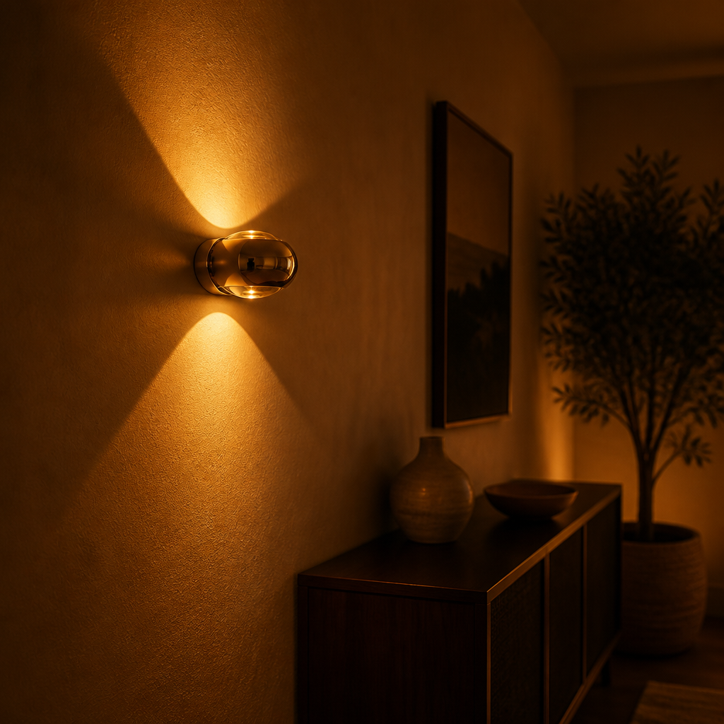
Modern Aluminum and Crystal LED Wall Sconce with Dimming