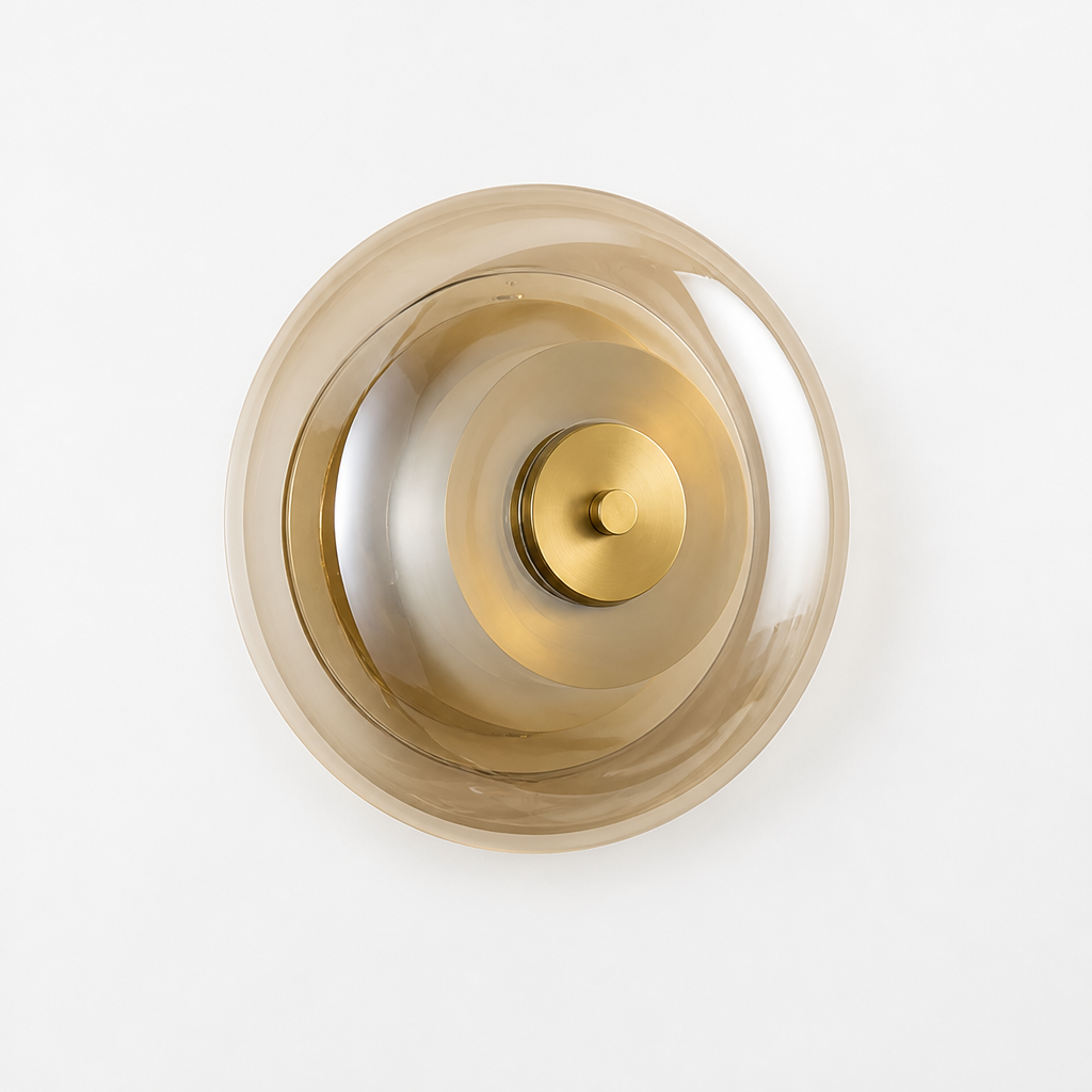 
Modern Glass and Copper LED Wall Sconce Selectable Color Temperature