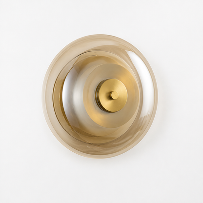 Modern Glass and Copper LED Wall Sconce Selectable Color Temperature