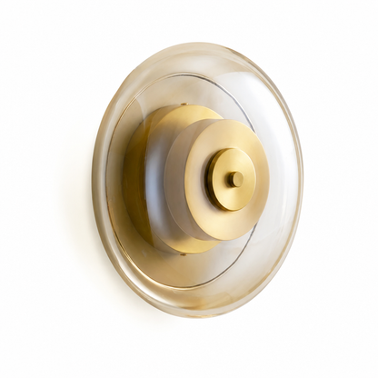 Modern Glass and Copper LED Wall Sconce Selectable Color Temperature