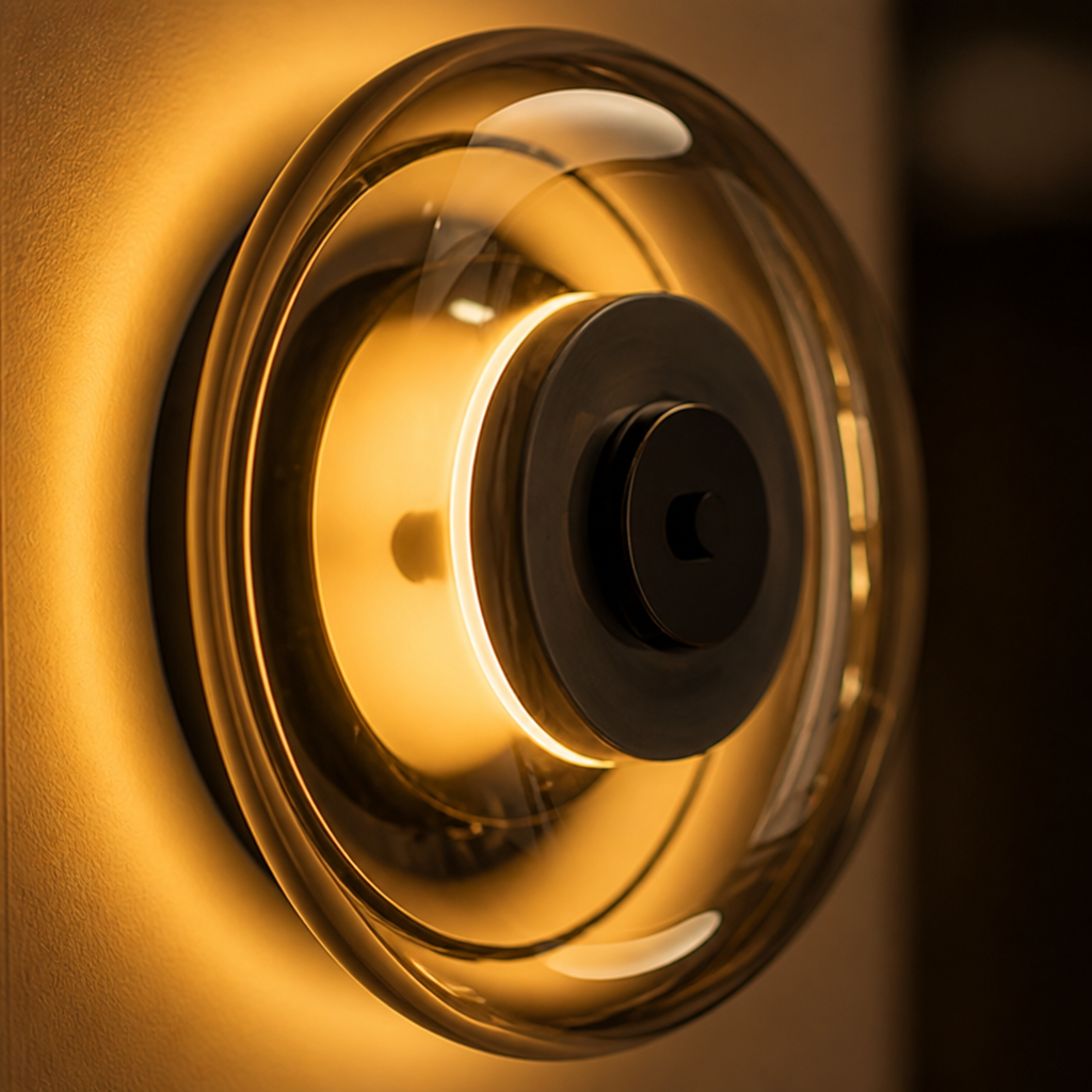 
Modern Glass and Copper LED Wall Sconce Selectable Color Temperature