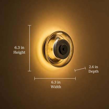 Modern Glass and Copper LED Wall Sconce Selectable Color Temperature