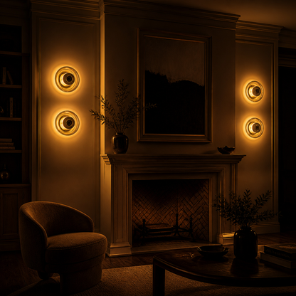 Modern Glass and Copper LED Wall Sconce Selectable Color Temperature