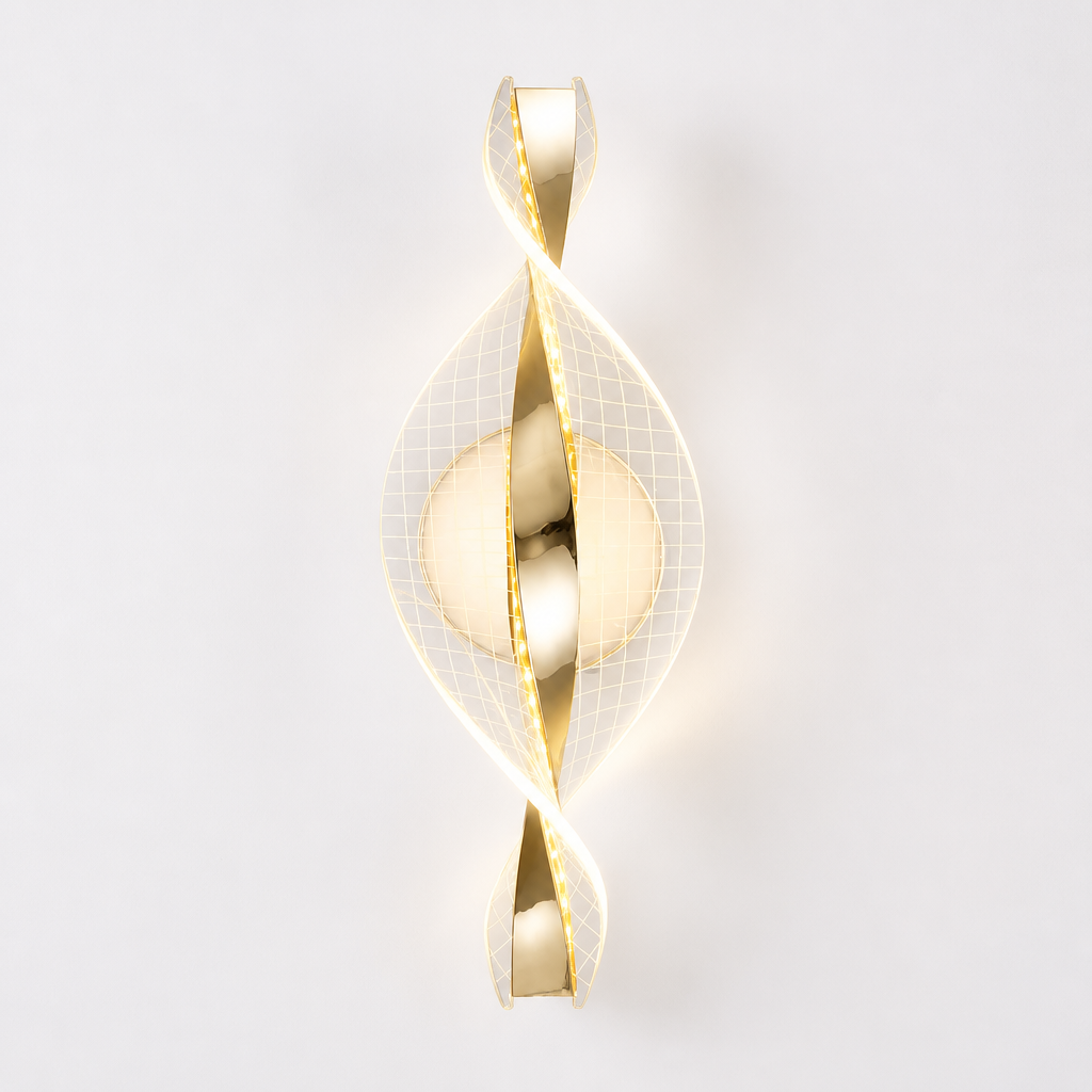 
Modern Gold LED Snowflake Wall Sconce Decorative Metal Panel