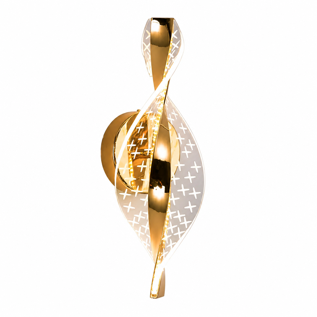 
Modern Gold LED Snowflake Wall Sconce Decorative Metal Panel
