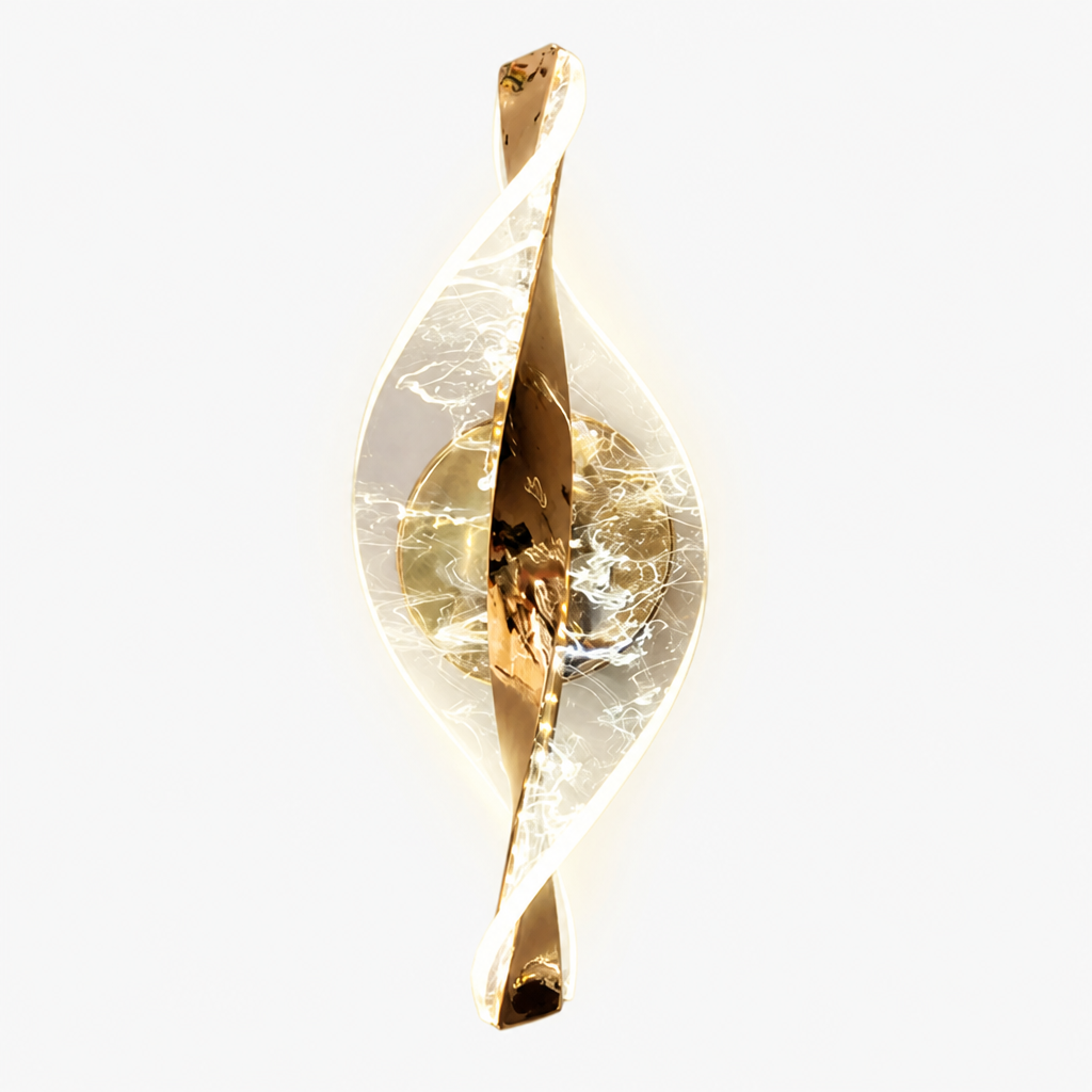 
Modern Gold LED Snowflake Wall Sconce Decorative Metal Panel