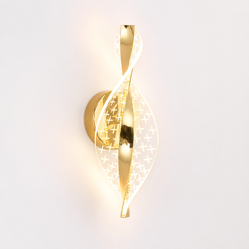 
Modern Gold LED Snowflake Wall Sconce Decorative Metal Panel