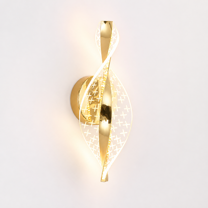 Modern Gold LED Snowflake Wall Sconce Decorative Metal Panel