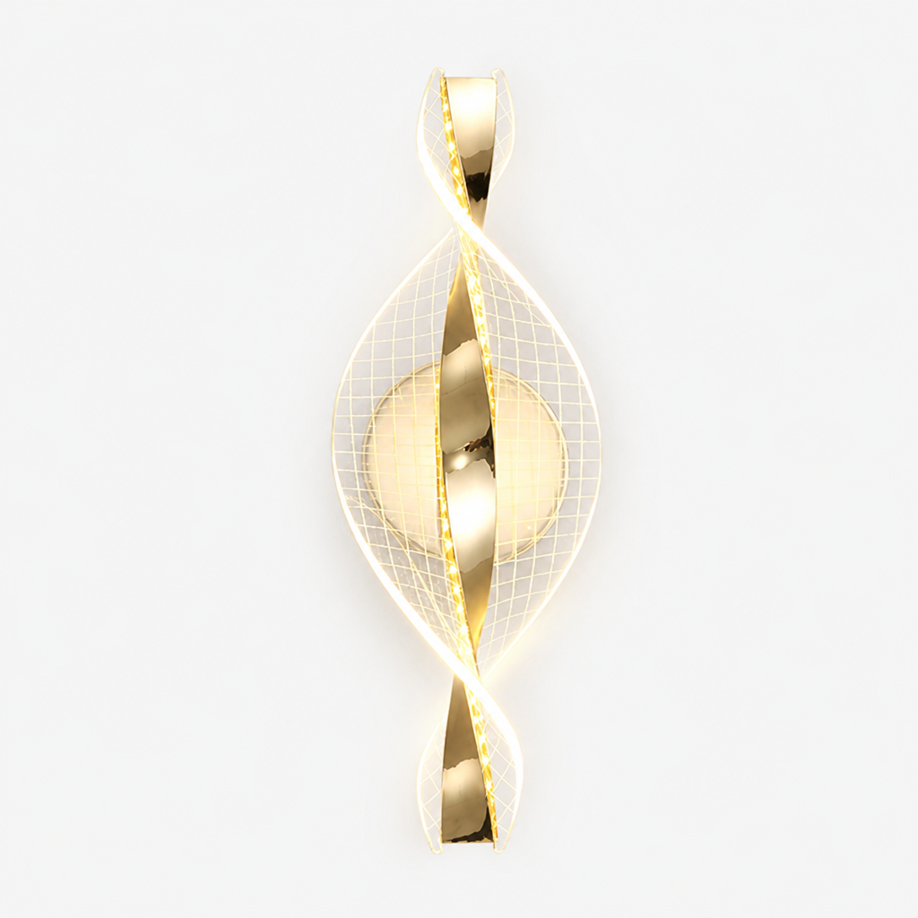 
Modern Gold LED Snowflake Wall Sconce Decorative Metal Panel