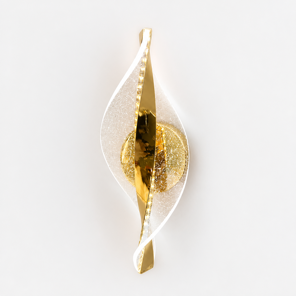
Modern Gold LED Snowflake Wall Sconce Decorative Metal Panel