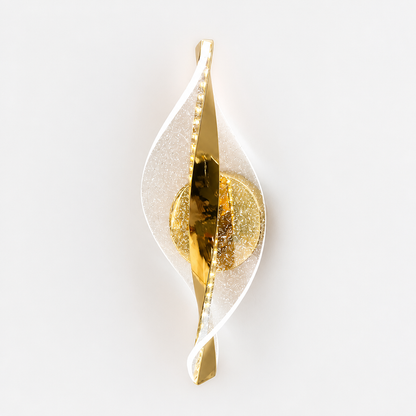 Modern Gold LED Snowflake Wall Sconce Decorative Metal Panel
