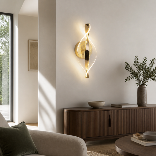 
Modern Gold LED Snowflake Wall Sconce Decorative Metal Panel