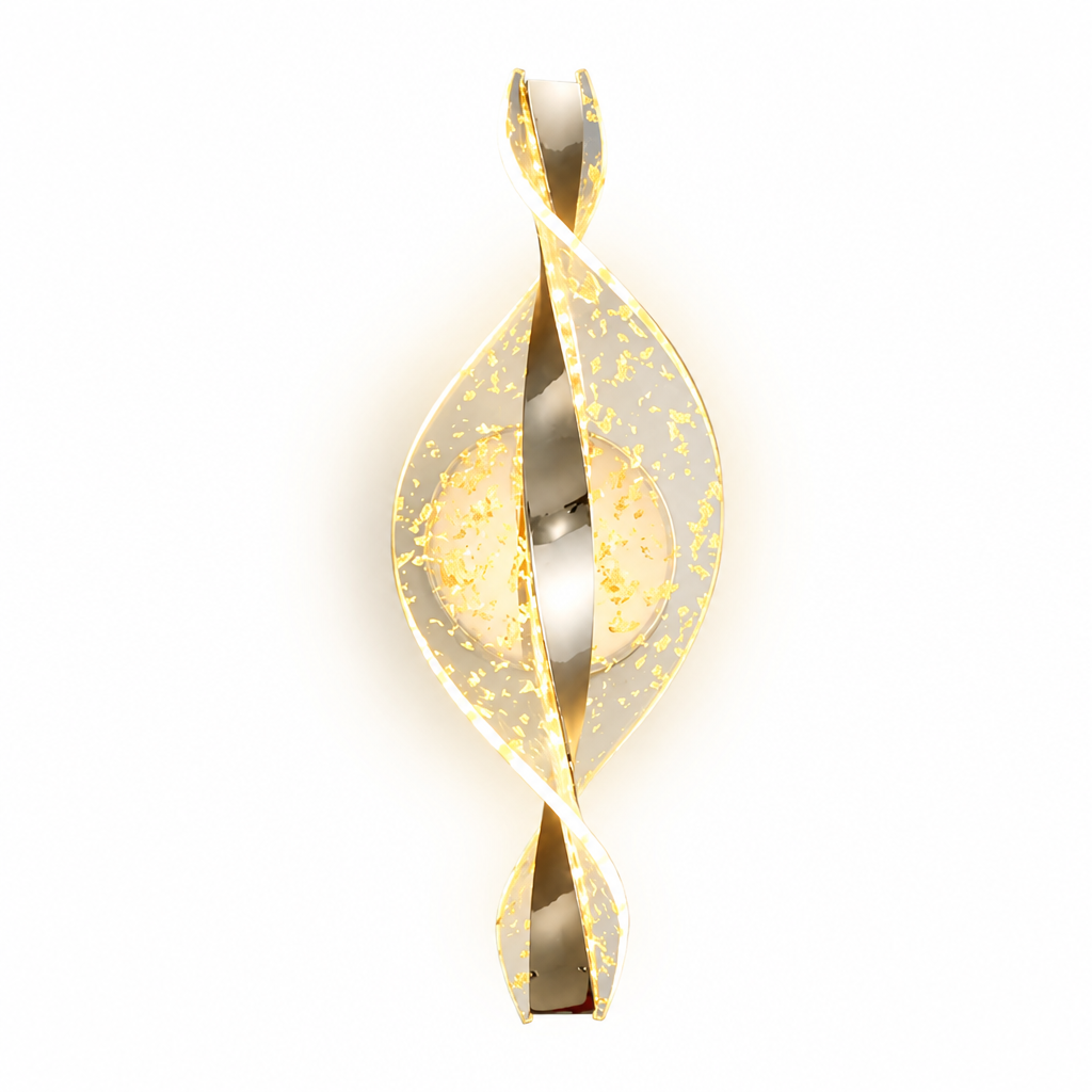 
Modern Gold LED Snowflake Wall Sconce Decorative Metal Panel