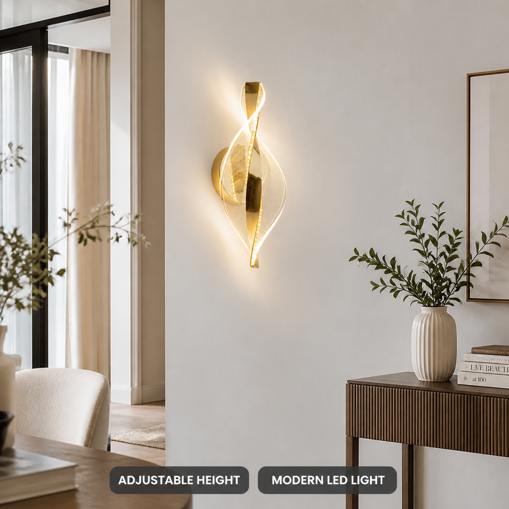 
Modern Gold LED Snowflake Wall Sconce Decorative Metal Panel