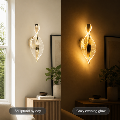 Modern Gold LED Snowflake Wall Sconce Decorative Metal Panel