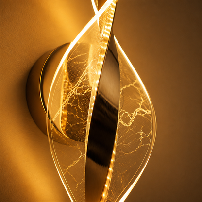 Modern Gold LED Snowflake Wall Sconce Decorative Metal Panel