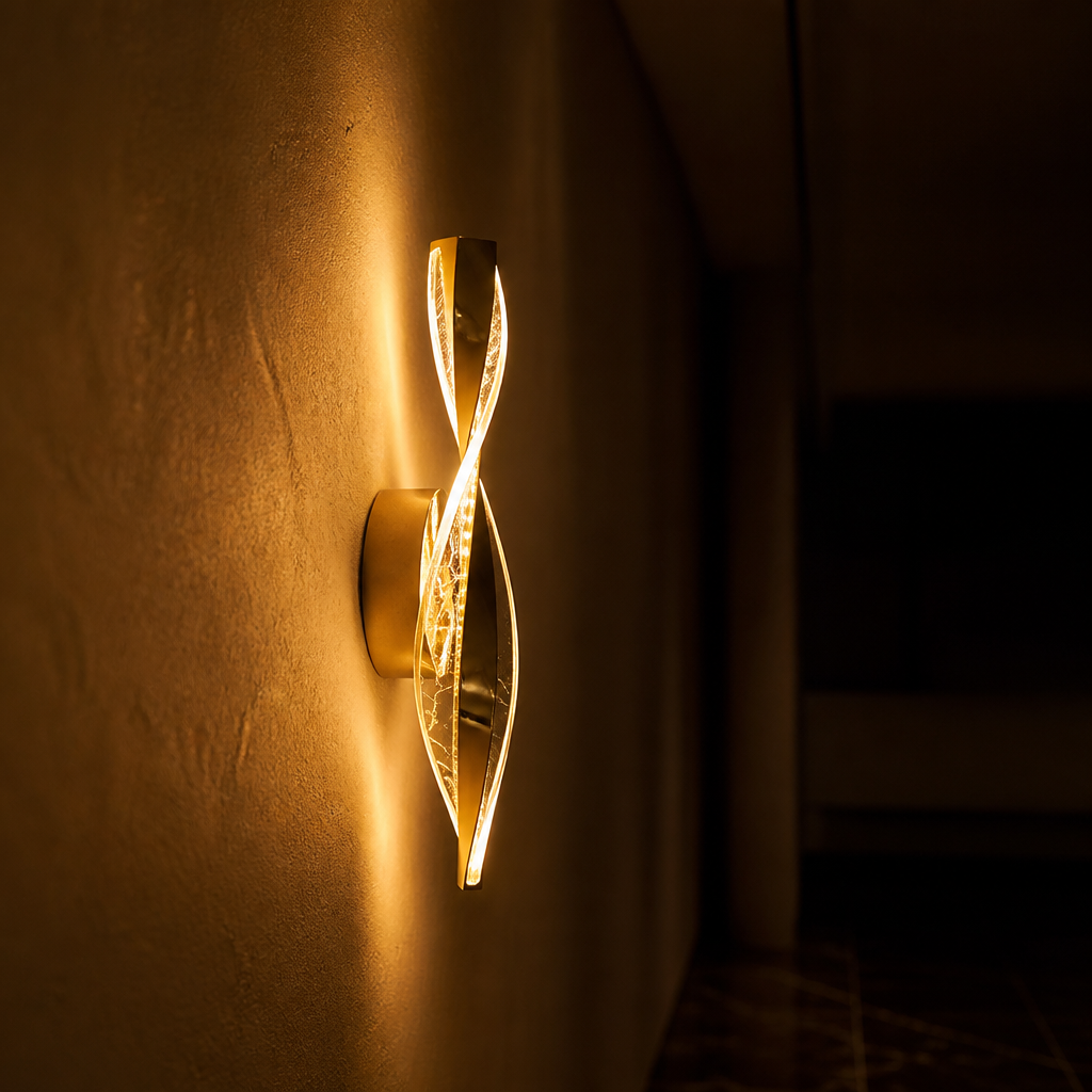 
Modern Gold LED Snowflake Wall Sconce Decorative Metal Panel