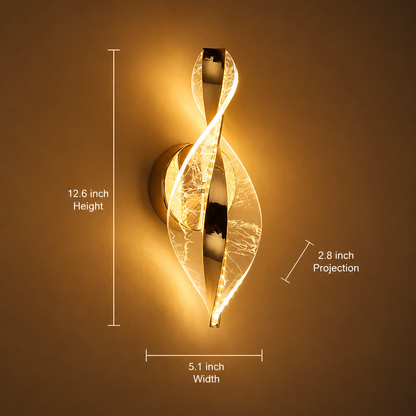 Modern Gold LED Snowflake Wall Sconce Decorative Metal Panel