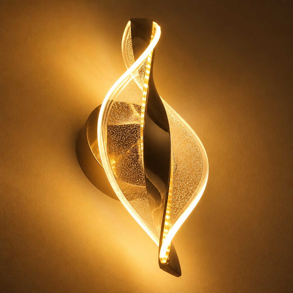 
Modern Gold LED Snowflake Wall Sconce Decorative Metal Panel