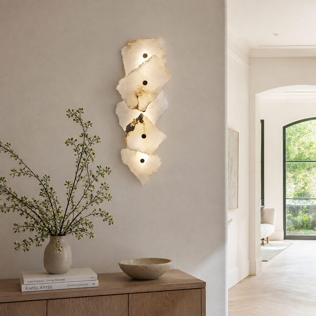
Modern Marble Wall Sconce LED Sphere Cluster One to Nine Marble