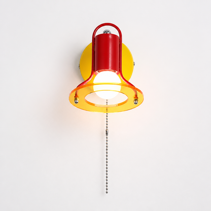 Retro Acrylic LED Color-Changing Wall Sconce Pull Chain