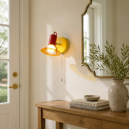 Retro Acrylic LED Color-Changing Wall Sconce Pull Chain