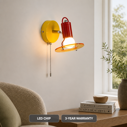 Retro Acrylic LED Color-Changing Wall Sconce Pull Chain