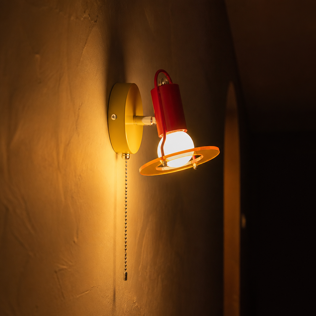 
Retro Acrylic LED Color-Changing Wall Sconce Pull Chain