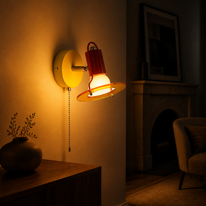 Retro Acrylic LED Color-Changing Wall Sconce Pull Chain