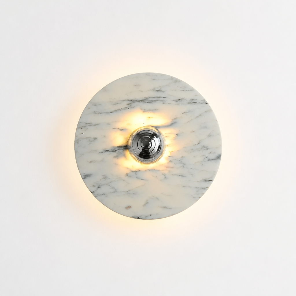 
Vintage Marble LED Wall Sconce Brass and Chrome Finish