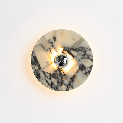 Vintage Marble LED Wall Sconce Brass and Chrome Finish