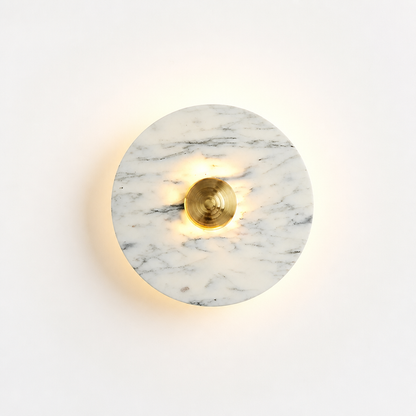 Vintage Marble LED Wall Sconce Brass and Chrome Finish