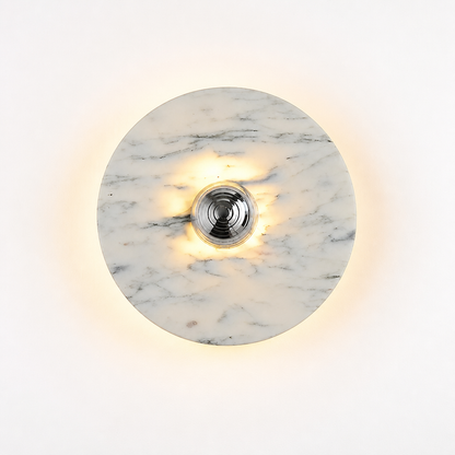 Vintage Marble LED Wall Sconce Brass and Chrome Finish