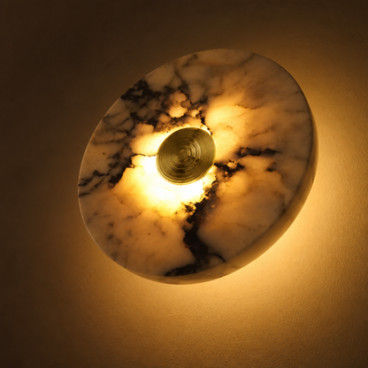 Vintage Marble LED Wall Sconce Brass and Chrome Finish