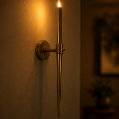 Vintage Bronze Wall Sconce Metal Candlestick Holder