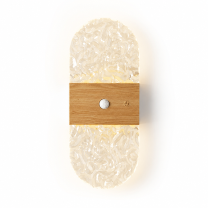 Wood LED Motion Sensor Wall Sconce Wireless USB Rechargeable